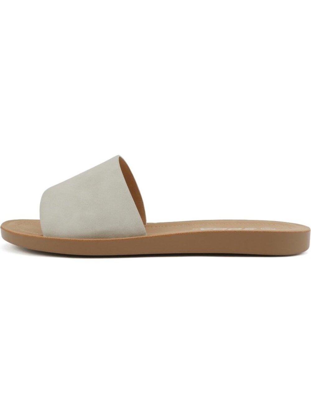 Women's Dove Grey Peep Toe Beach Basic Plain Slip On Slides Casual Slipper Shoes